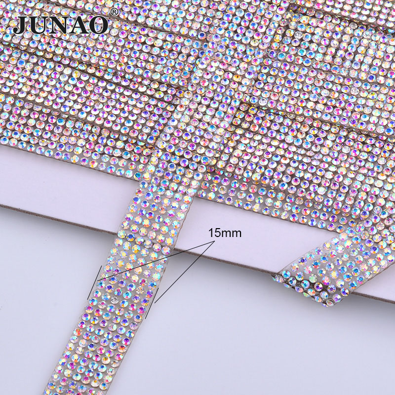 Crystal Mesh Fabric - JUNAO 5 ярдов, кристалл AB Стразы,