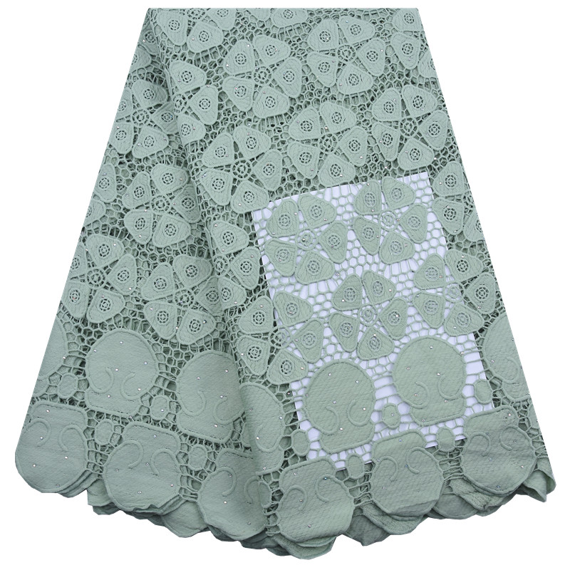 Crystal Mesh Fabric - Африканская гипюровая кружевная ткань с камнями