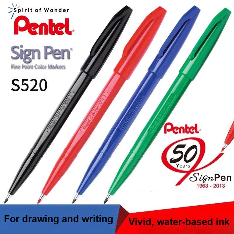 Pentel Pen Sign Pen - 1/3/12 шт., ручка для вывески Pentel