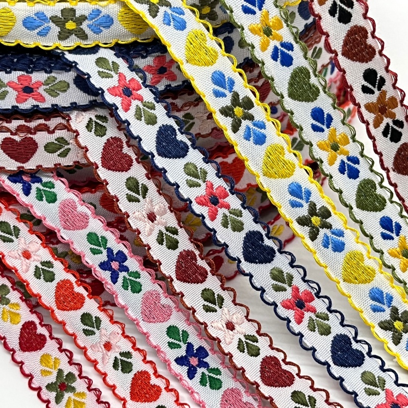 Velvet Ribbon Roll - 2 ярда жаккардовая Цветочная лента в