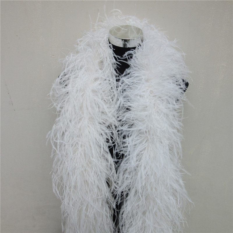 Feather Trim Marabou - 2 метра, 6-слойные белые натуральные страусиные