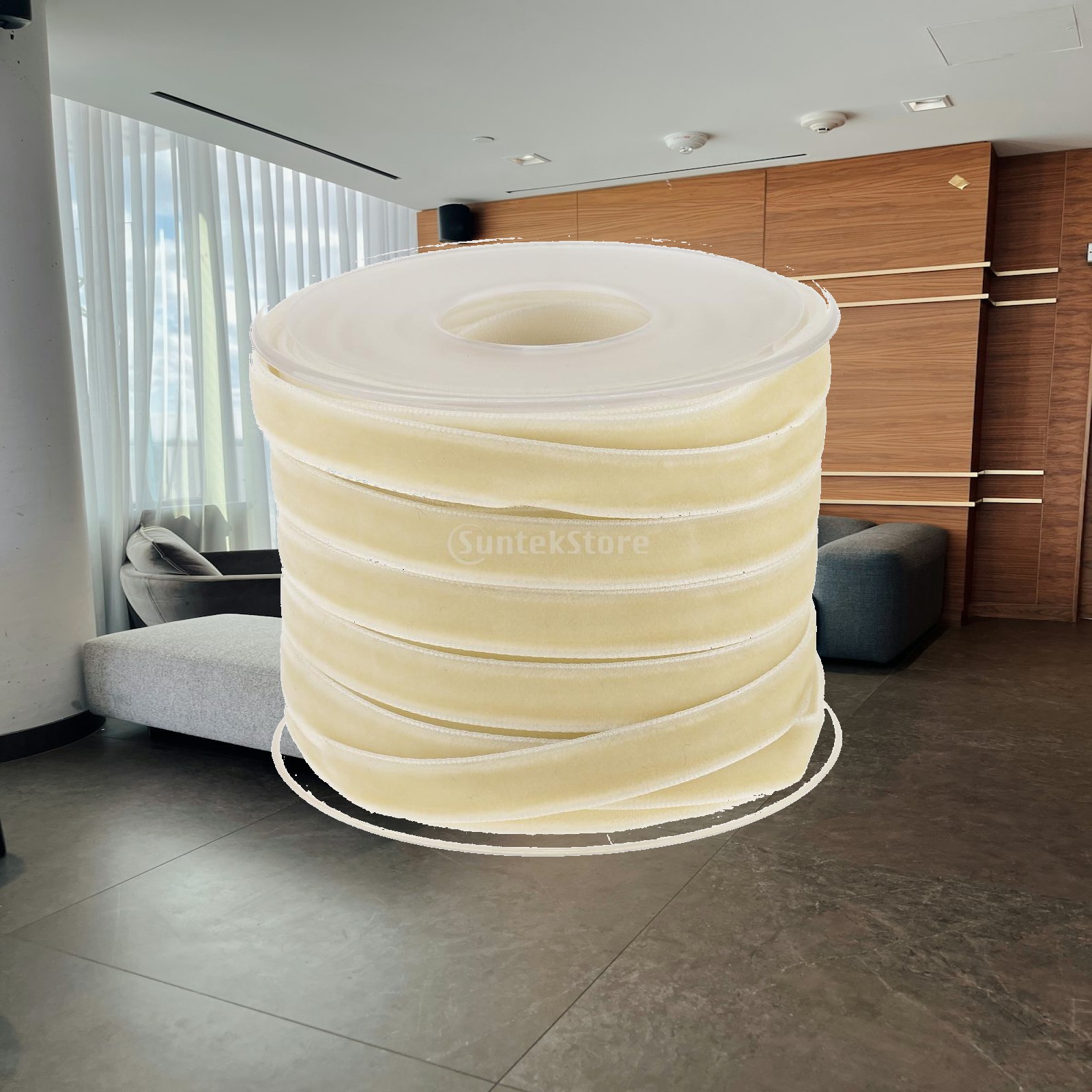 Velvet Ribbon Roll - Рулон бархатной ленты 10 мм, бежевый,