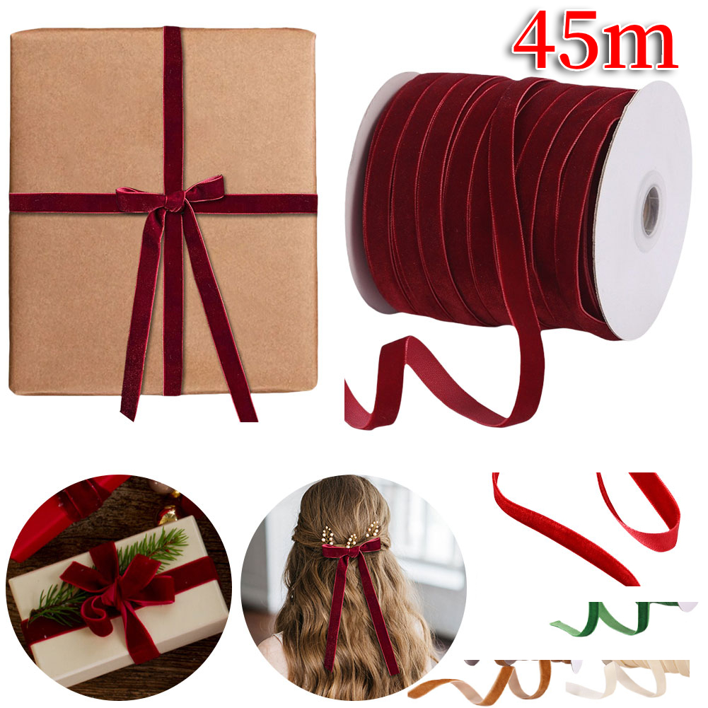 Velvet Ribbon Roll - Бархатная лента, декоративная лента с катушкой,