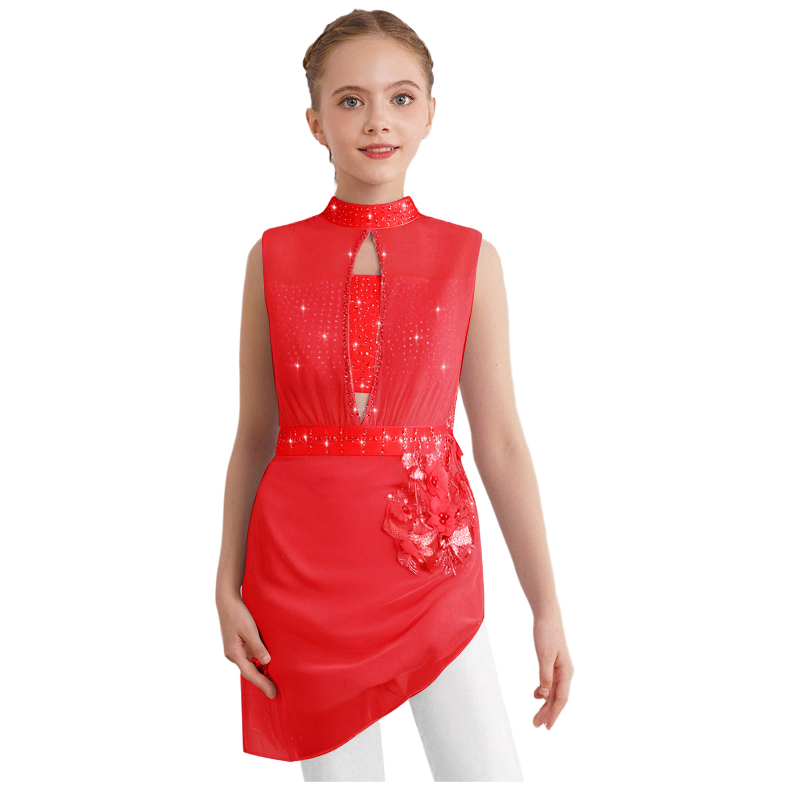Детский купальник для латински – обзор и цена Rhinestone Banding Trim
