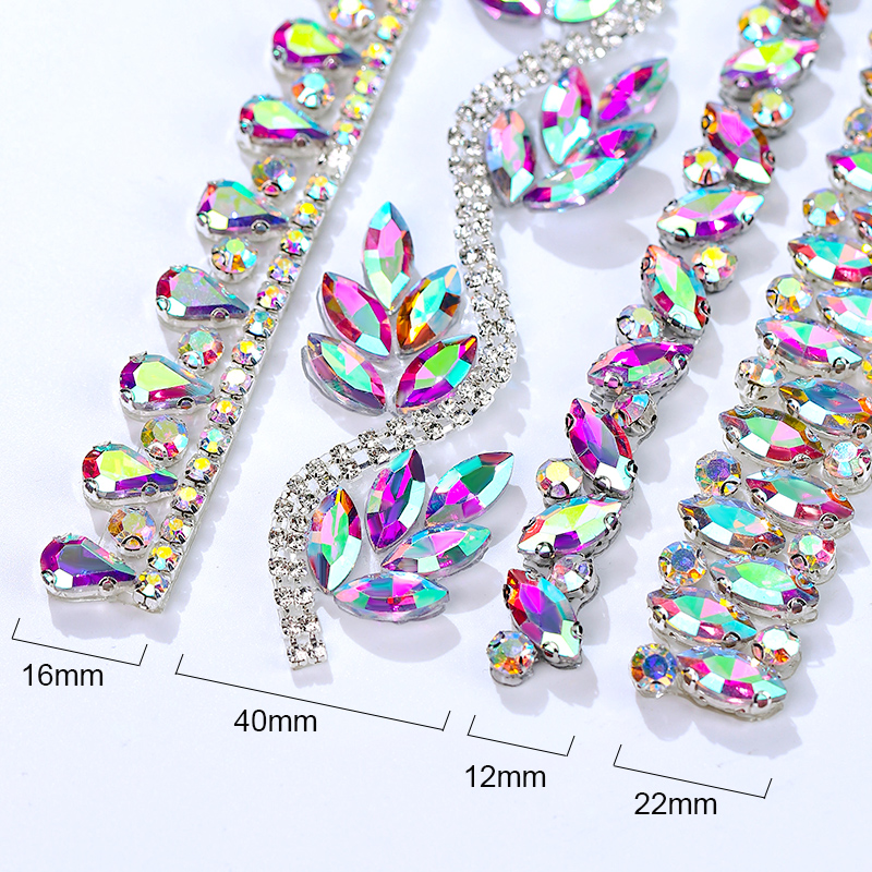 QIAO Лента с кристаллами AB дл – обзор и цена Crystal Mesh Fabric
