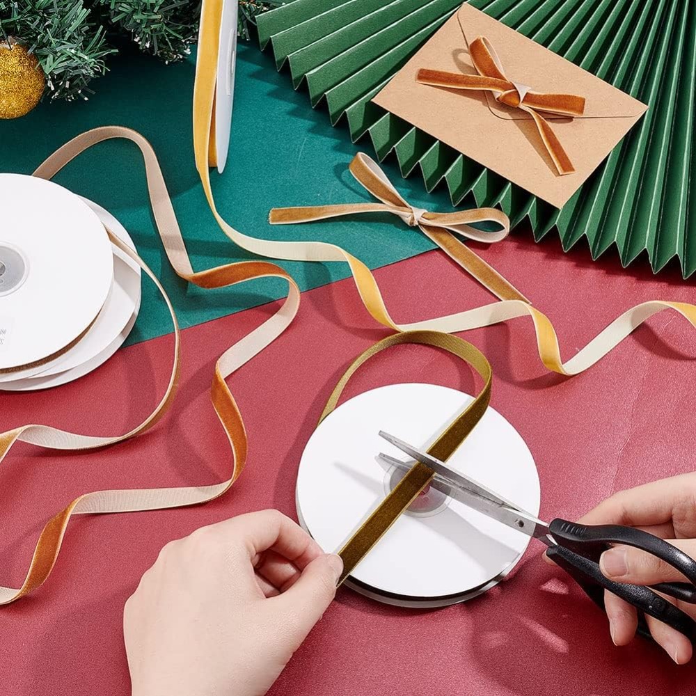 4 рулона, 4 цвета, односторонн – обзор и цена Velvet Ribbon Roll
